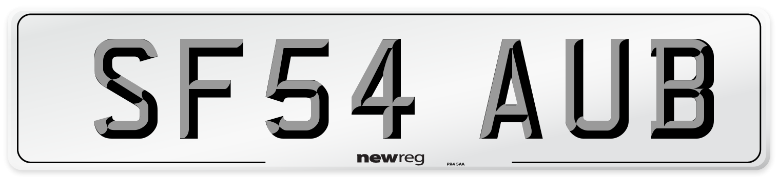 SF54 AUB Number Plate from New Reg